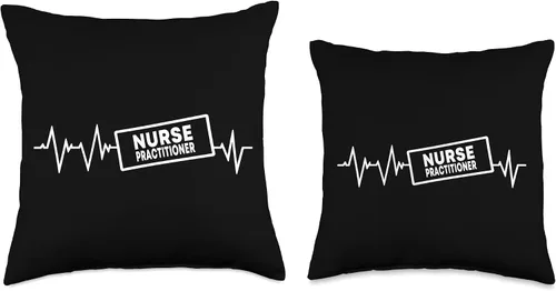 Vista 3 de Nurse Practitioner Job Design NP Registered Nurses Practitioner Heartbeat Love NP - Almohada de enfermería, 16 x 16 pulgadas, multicolor