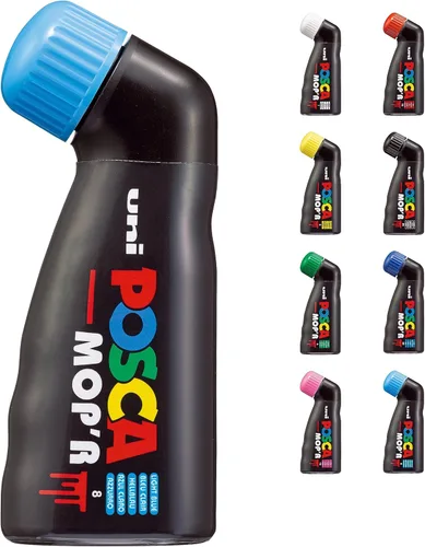 Vista 9 de Uni® POSCA MOP'R PCM-22 - Rotuladores de pintura a base de agua, punta redonda (3.0-19.0mm), colores surtidos, pack de 8 Multilcolor