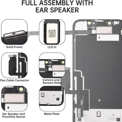 Vista 2 de Pantalla de repuesto para iPhone XR con sensor de proximidad de altavoz de oído 3D Touch 6.1" LCD Display Digitizer Full Assembly Earpiece Front