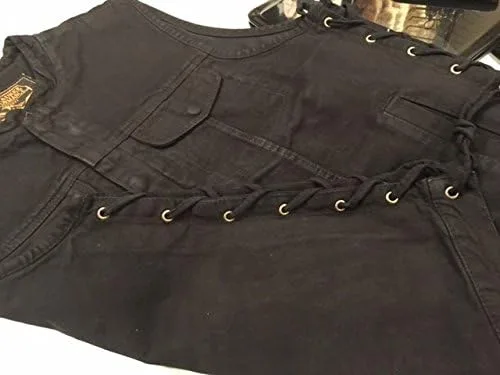 Vista 3 de Chaleco de mezclilla negro con diseño de hijo de la anarquía para hombre