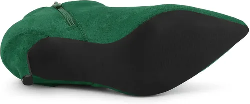 Vista 6 de Allegra K Botines de tacón de aguja con cremallera y punta puntiaguda para mujer