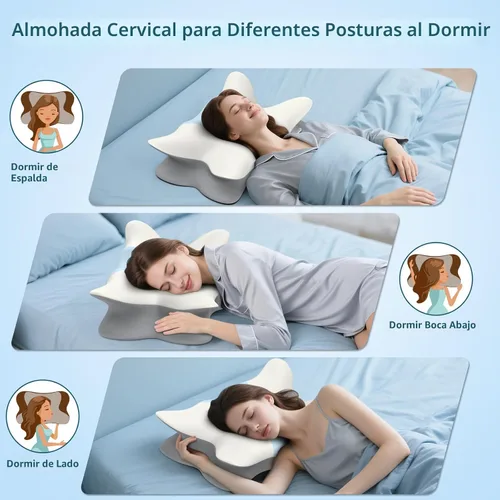 Vista 5 de Almohada cervical para aliviar el dolor de cuello y hombros, almohada ergonómica para el cuello para dormir, almohada de espuma viscoelástica