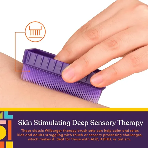 Vista 2 de Special Supplies Cepillo de terapia sensorial para cepillado ocupacional y sensorial, estimulante, herramientas calmantes para niños y adultos