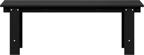 Vista 8 de WestinTrends Ashore Outdoor HDPE - Banco de patio con espalda descubierta de 48 pulgadas, color negro