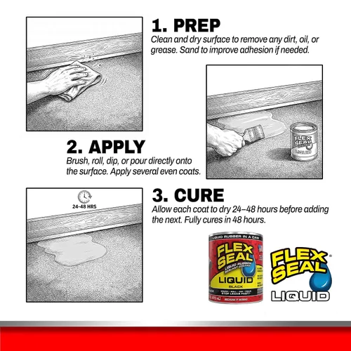 Vista 6 de Líquido de sellado Flex Seal grande, 16 oz, negro, LFSBLKR16