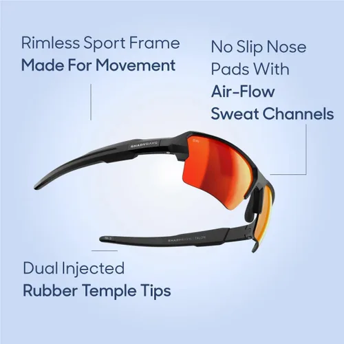 Vista 7 de Shady Rays Talon - Gafas de sol polarizadas deportivas sin montura para hombre