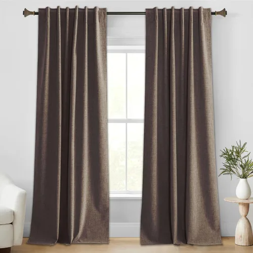 Vista 14 de StangH Cortinas Opacas con Pliegues Pinzados para Dormitorio, Cortinas de Ventana con Textura de Lino Beige con Ganchos, Aislante de Energía Neutro