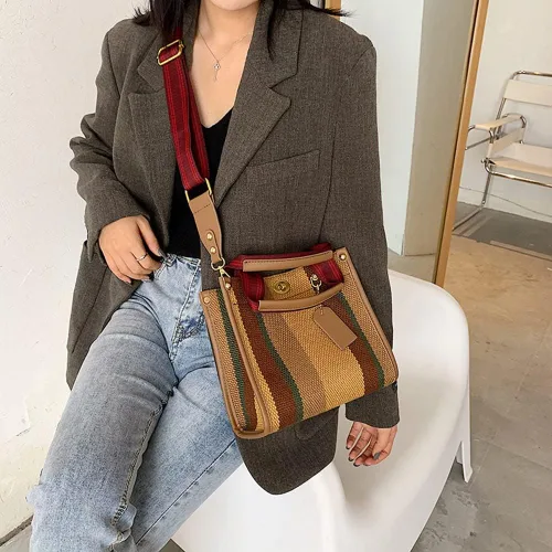 Vista 2 de Bolso de mano para mujer, bolso pequeño con estilo, mini bolso de mano, bolso de lona Hobo, bolso cruzado de moda, bolso de hombro 2023
