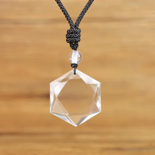 Vista 5 de COAI Collar con colgante de hexagrama de estrella de David Amulet, Piedra