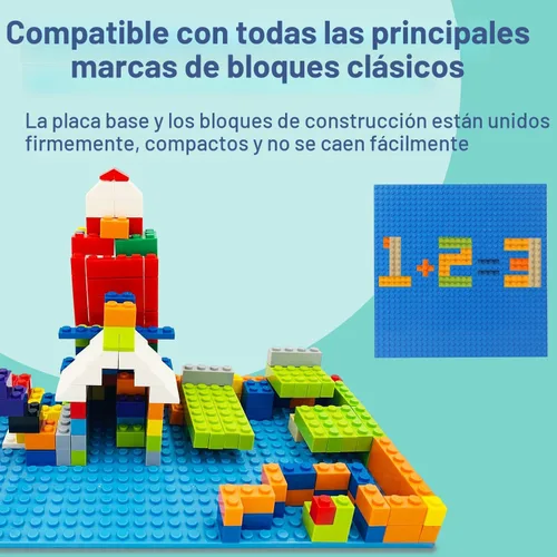 Vista 6 de Ladrillos de construcción compatibles con Lego Classic, 500 piezas de bloques de construcción básicos a granel en color aleatorio
