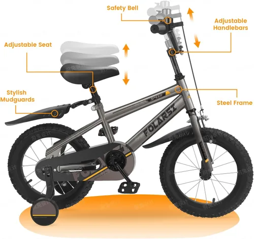 Vista 3 de Bicicleta para niños de 12, 14, 16 pulgadas, bicicleta de montaña deportiva para niños de 2 a 7 años, bicicleta de montaña deportiva para niños