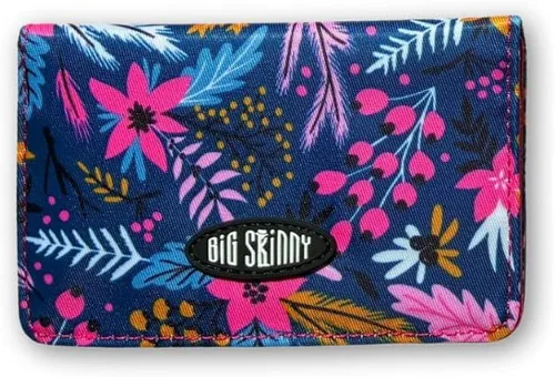 Vista 3 de Big Skinny Funda para tarjetas de teléfono con bloqueo RFID con cierre magnético, Floraberry