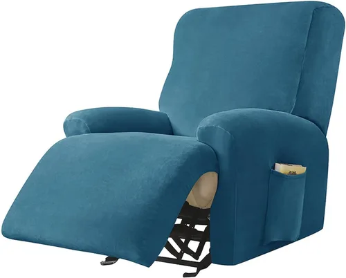 Vista 28 de LazyBoy - Funda para silla reclinable jacquard, fundas elásticas de terciopelo de color liso para sillas reclinables, 4 piezas, protector de muebles