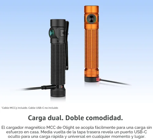 Vista 5 de OLIGHT Baton4 Pro EDC linterna recargable, 1600 lúmenes pequeño bolsillo luz LED con interruptor táctico y carga dual magnética y USB C, IPX8