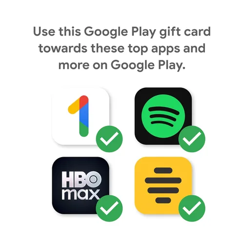 Vista 2 de Google Play gift code - new finds, old favorites, one card. Go Play. (Email or Text Message Delivery - US Only)