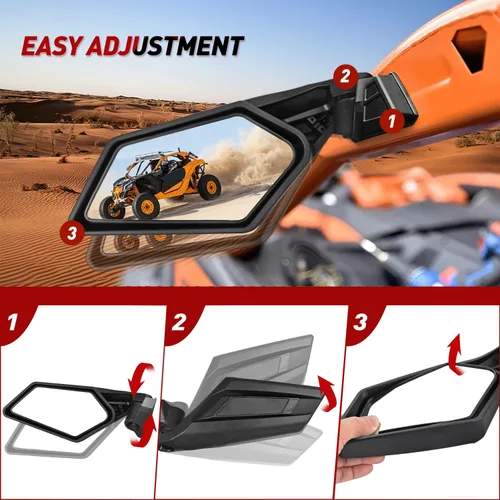Vista 4 de Frokom Espejos laterales X3 – Can Am Maverick X3 Max X RS/DS/MR/Turbo/R/RR, diseño ajustable y separable