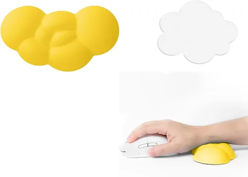 Vista 12 de Reposamuñecas ergonómico para mouse con posavasos, almohadilla de espuma viscoelástica suave para mouse computadora, laptop, oficina, PC