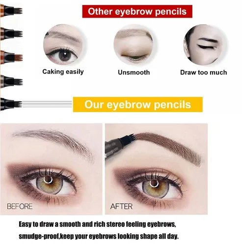 Vista 3 de 3 lápices de cejas Matezis Matezis, lápiz de cejas Microblading impermeable 3D, nuevo lápiz mágico para cejas, lápiz de cejas Microblading Marrón