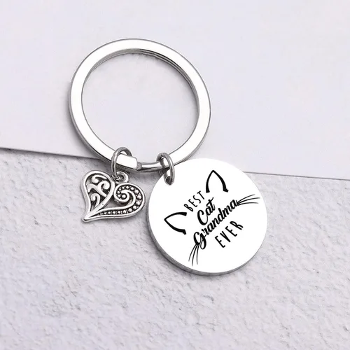 Vista 4 de Regalo de gato y abuela, regalo de memes de gato, regalo de gato, regalo de novia, llavero de hermana, regalo de mejor gato, abuela y nunca