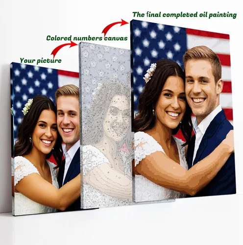 Vista 3 de EGUEGU Pintura personalizada por números de fotos, personaliza pintura de lienzo por números para principiantes, kits de pintura al óleo digital