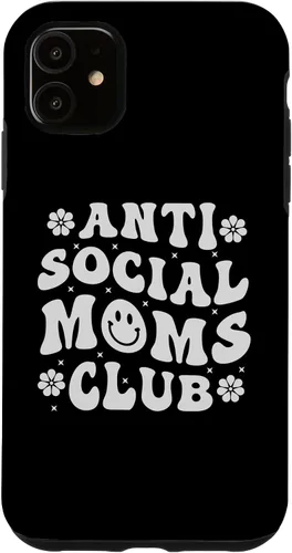 Vista 8 de iPhone 16 Anti Social Moms Club - Retro Funny Mom Life Mothers Day Mom Case
