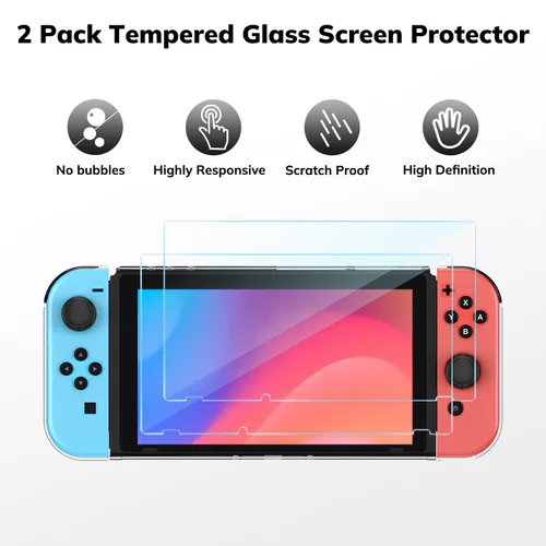 Vista 5 de Younik 14-in-1 Switch Case Accessories Bundle, Large Carrying Case for Switch 2017, Switch Travel Case Fit for Console, J-con Grip, AC Adapter and