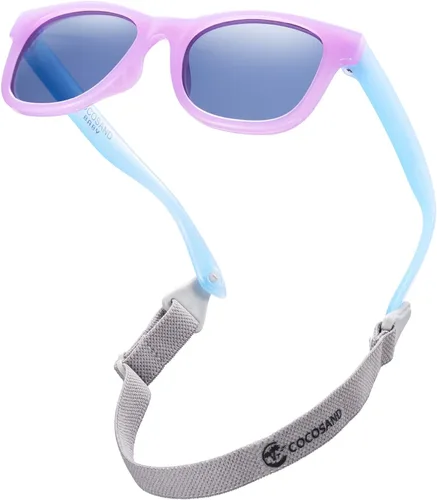 Vista 42 de COCOSAND Flexible Polarized Baby Sunglasses with Strap Beige