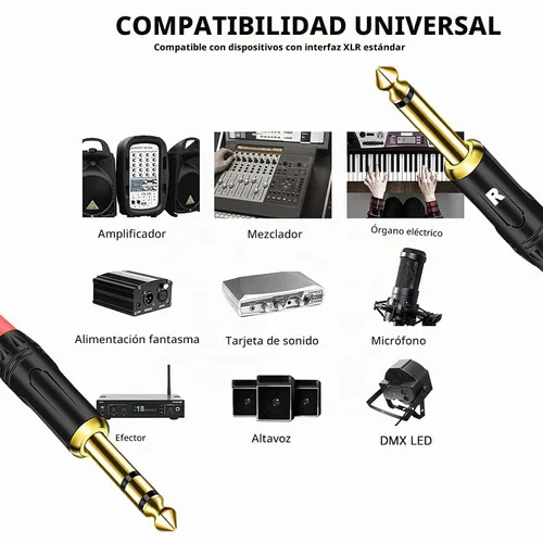 Vista 4 de 1.6 pies 1 paquete de 1/4 pulgadas TRS estéreo Y Splitter Cable de inserción, chapado en oro, serie Audiowave de 0.250 in macho a doble 0.250 in TS