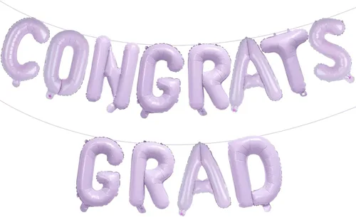 Vista 15 de KALOR Globos negros de 16 pulgadas con texto en inglés "Congrats Grad", letras de graduación negras, decoraciones de graduación 2026
