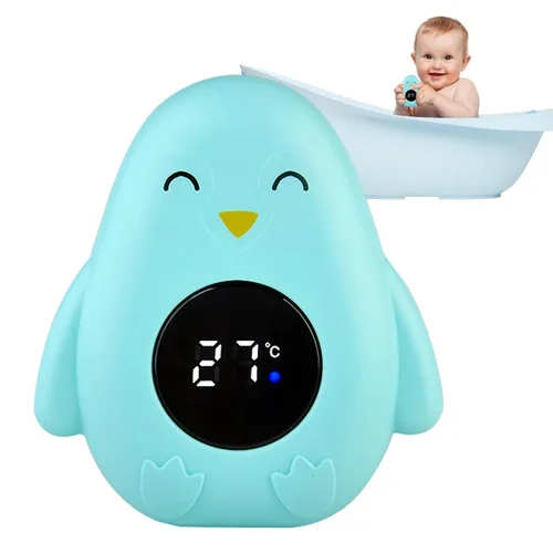 Vista 6 de Termómetro de baño para bebés, medidor de agua, medidor de dibujos animados, termómetro electrónico de bañera, monitor de temperatura flotante