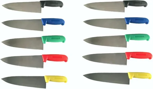 Vista 6 de Cuchillo de chef de 8 pulgadas, elige tu color, cubiertos de cocina comercial afilados de afeitar, cuchillos de cocina (verde)