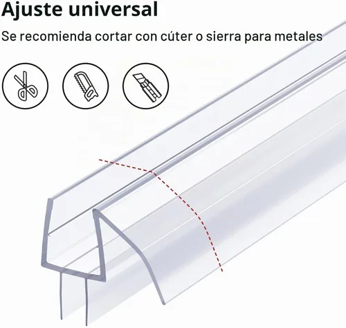 Vista 5 de AmazerBath Sello inferior de puerta de ducha sin marco de 39 pulgadas (juego de 2) – transparente, adecuado para vidrio de 3/8 pulgadas