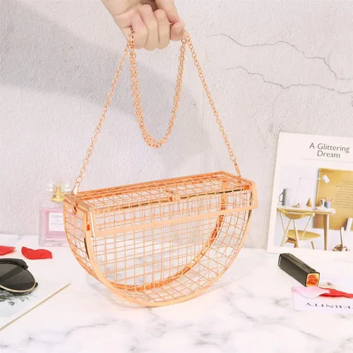 Vista 3 de LETODE Women's Elegant Chain Cross-body Bag Metal Hollow Cage Clutch
