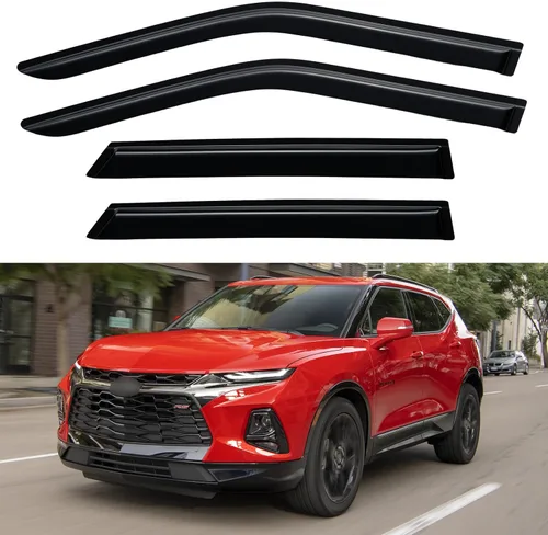 Vista 145 de YQAUTEC - Viseras para ventana, protectores contra la lluvia, compatibles con Subaru WRX 2015-2021, deflectores de viento para ventanas, viseras