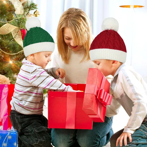 Vista 4 de Century Star Baby Christmas Hat Knit Santa Hat Winter Baby Boy Girl Christmas Xmas Newborn Toddler Kids Christmas Beanie