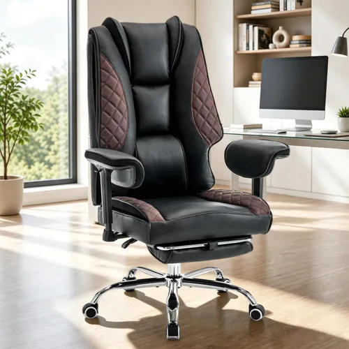 Vista 12 de Big and Tall Office Chair and High Back with Heavy Duty Wide Executive Office Chair with Foot Rest, Adjustable Armrests (Beige)