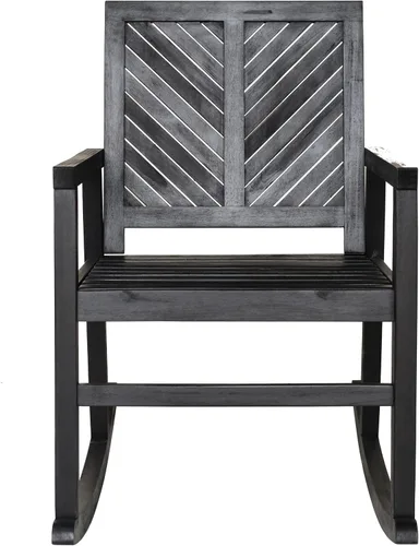 Vista 6 de JONATHAN Y Ned RCK100C - Mecedora de madera de acacia maciza para exteriores, para todo tipo de clima, con respaldo alto, diseño de cheurón