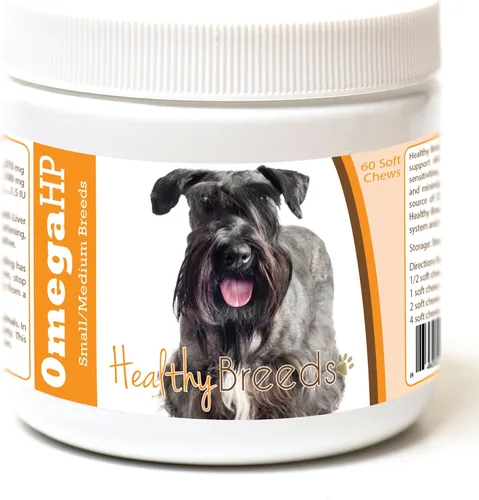 Vista 228 de Healthy Breeds Affenpinscher Omega HP - Masticables suaves para piel y pelaje, 60