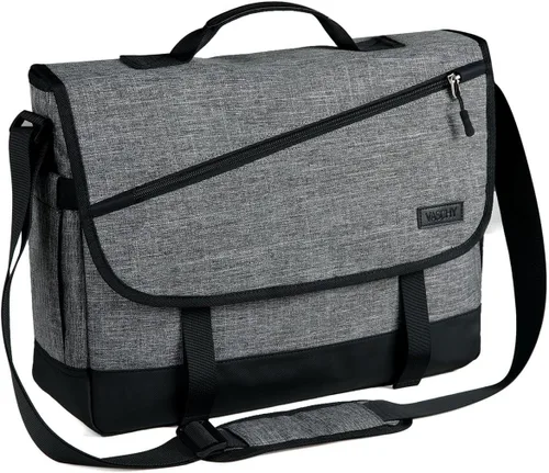Vista 9 de VASCHY Bolsa de mensajero para hombre, bolso cruzado de moda para laptop, bolsa lateral para hombres y mujeres para el trabajo, negocios