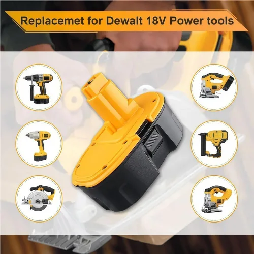 Vista 4 de LINGYUE Batería de repuesto Ni-MH de 18 V compatible con Dewalt DC9096 DC9098 DW9095 DW9096 Amoladora angular inalámbrica/llave/herramienta