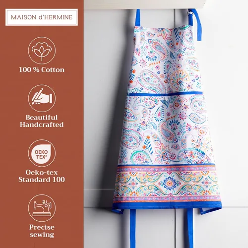 Vista 826 de Maison d' Hermine Delantales para mujer con bolsillo, 100% algodón (27.50 x 31.50 pulgadas)