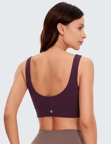 Vista 27 de CRZ YOGA Butterluxe - Brasier deportivo con espalda en U para mujer, cuello redondo, acolchado, de bajo impacto, para yoga, entrenamiento