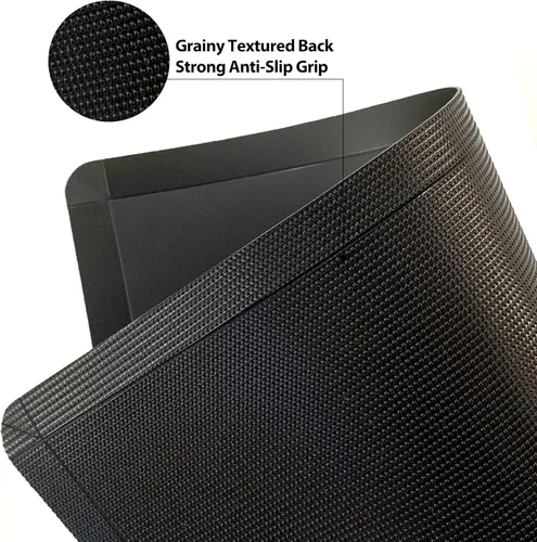 Vista 2 de WK Juego de 3 tapetes/tablas de cortar de plástico flexibles con labio, tabla de cortar plegable para cocina, tablas de cortar negras para carne