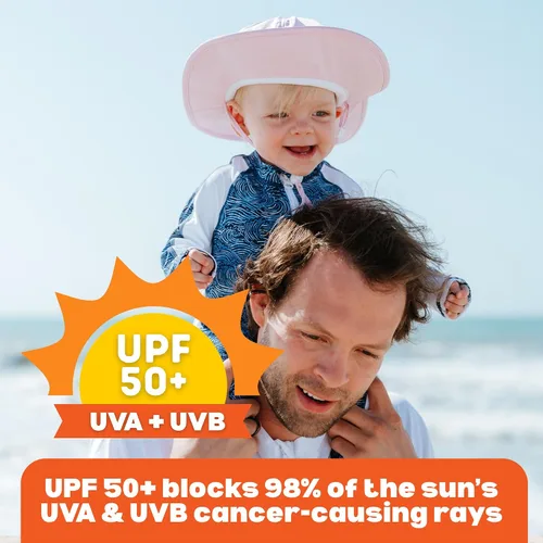 Vista 4 de SwimZip, sombrero unisex para niños, ala ancha, protección solar FPS 50, ajustable.