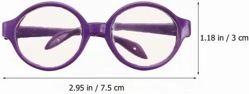 Vista 6 de Toyvian 3 pares de gafas de marco redondo para figuras de felpa de 18