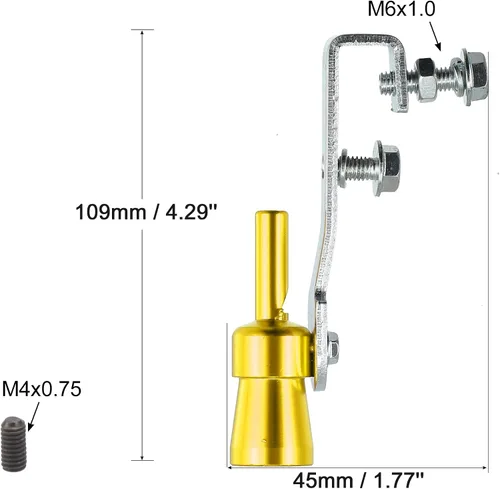 Vista 3 de X AUTOHAUX Silenciador de escape de sonido turbo universal de aleación de aluminio tamaño S, silbato para coche, tono dorado, 5 uds