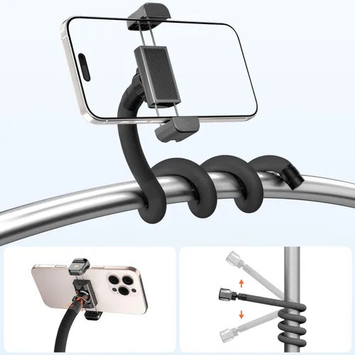 Vista 2 de Uogw Soporte de teléfono para cinta de correr, cochecito, bicicleta, carrito de golf, carrito de compras, soporte de teléfono de brazo largo