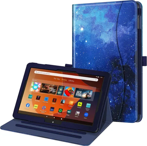 Vista 10 de Fintie Funda para tableta Amazon Fire HD 10 (13ª/11ª generación, versión 2023/2021) – Funda de soporte multiángulo con bolsillo de encendido y Negro