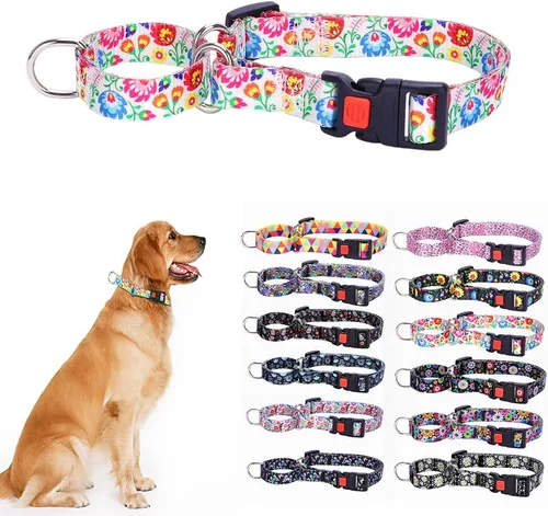 Vista 10 de Martingale - Collares de perro con estampado cómodo y ajustable, resistente celosía, talla S