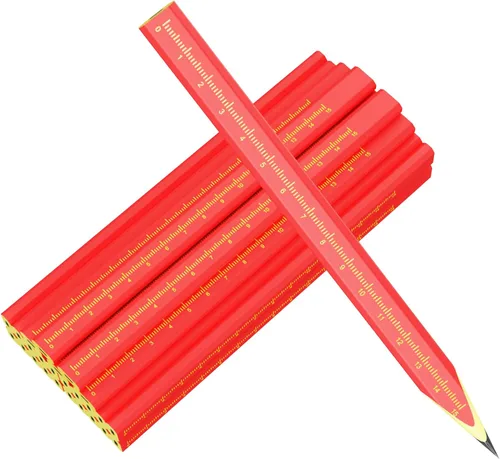 Vista 8 de KR. LIF 25 lápices de carpintería para construcción, lápiz de marcado de carpintero para carpintería, herramienta de marcado de hormigón
